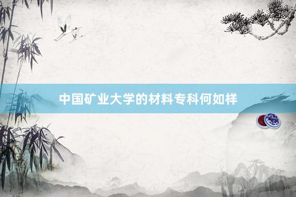 中国矿业大学的材料专科何如样