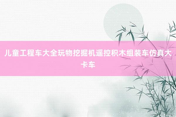 儿童工程车大全玩物挖掘机遥控积木组装车仿真大卡车